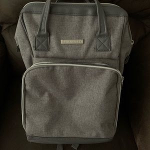 Bananafish Melanie Backpack Diaper Bag With Changing Pad. Gray.